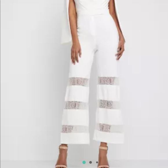 Chic Lavish Alice Lace Insert Cape Sleeve Jumpsuit - Picture 8 of 15